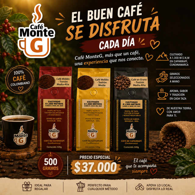 Las tres presentaciones de Café MonteG